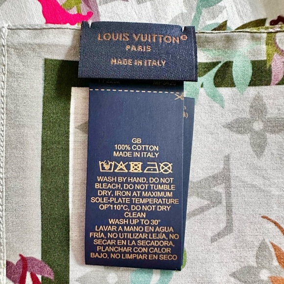 Louis Vuitton Floral Multicolor Monogram Square Bandana Scarf - Picture 8 of 12
